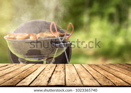 grill and table