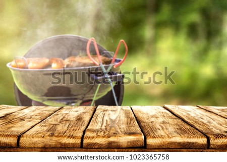 grill and table