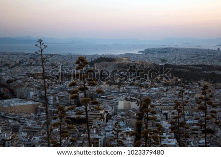 Panoramic view from Mount Lycabettus in Athens, Greece