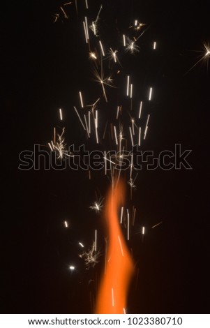 Fire sparkles isolated abstract background photograph