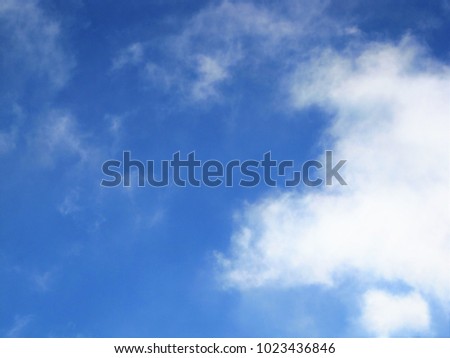 Blue sky with big white clouds