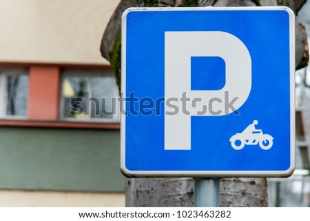 Traffic sign for motorcycle parking