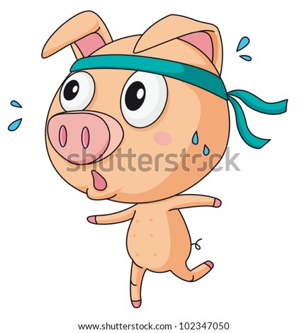 Illustration of a comical pig