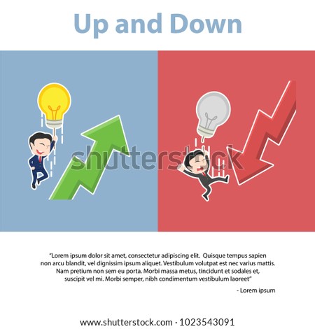 Asian Businessman Up and Down Infographic