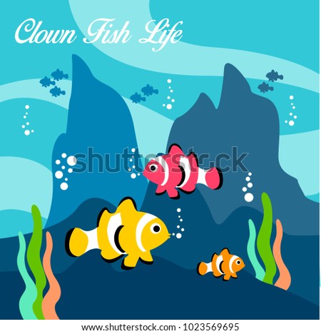 Clown Fish Life Illustration