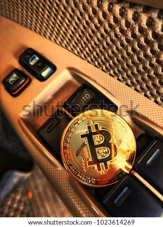 bitcoin on the car button