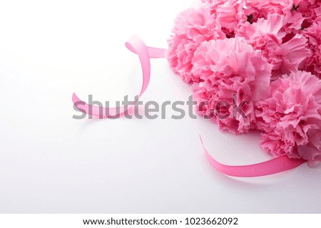 The bouquet of a pink carnation
