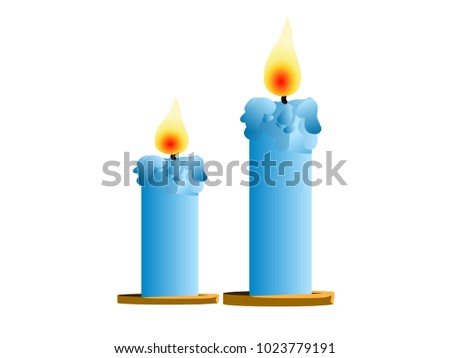 Burning Candles - Cartoon Vector Image