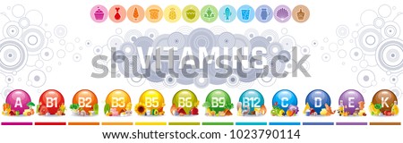 Mineral Vitamin multi supplement icons. Multivitamin complex flat vector icon set, logo isolated white background. Table illustration medicine healthcare chart Diet balance medical Infographic diagram Royalty-Free Stock Photo #1023790114