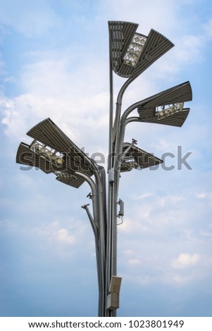 A futuristic light pole