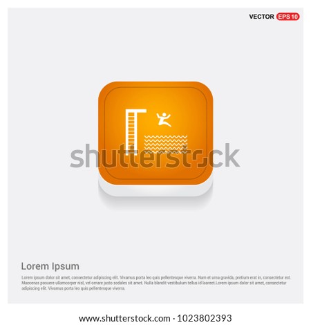 Swimming Icon Orange Abstract Web Button