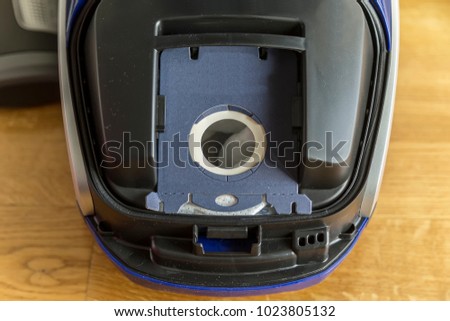close up of vacuum cleaner and bag