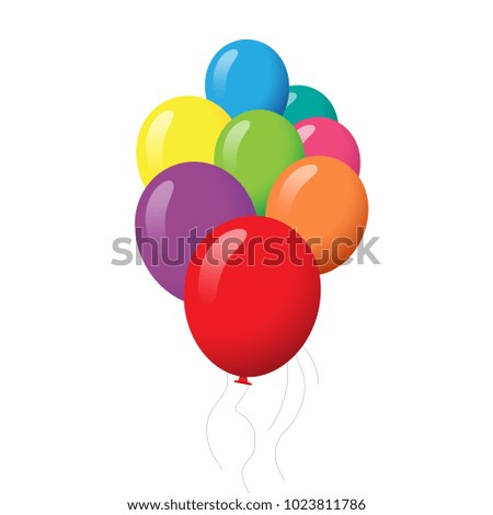 Balloons set isolated on white background.Cartoon flat style balloons for web site,poster,placard and wallpaper.Useful for greeting and wedding card,mobile app.Creative modern art,vector illustration 