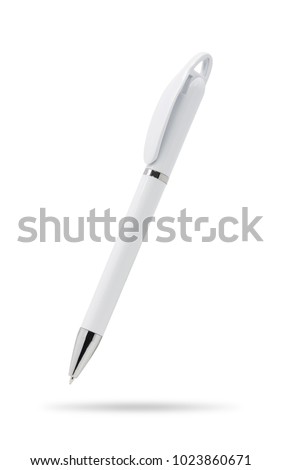 Pen isolated on white background. Template of ballpoint pen for your design. ( Clipping paths ) Royalty-Free Stock Photo #1023860671