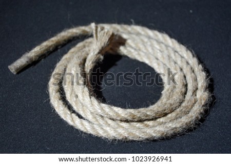 rope on a black background.bonding yarn