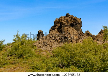 Dimmuborgir, a large area of unusually shaped lava fields, east of Myvatn, Iceland
