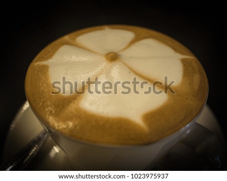 Closeup coffee cup with lowkey style picture