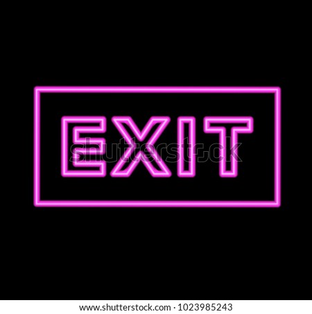 Fluorescent Light Box Sign with text "Exit".