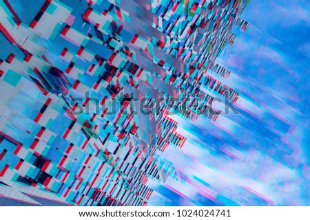 texture of modern skyscraper in trendy Glitch effect 