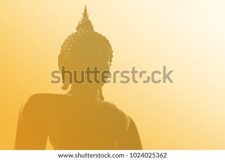Silhouette  buddha statue background