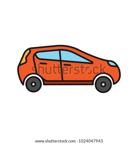Car side view color icon. Automobile. Isolated vector illustration