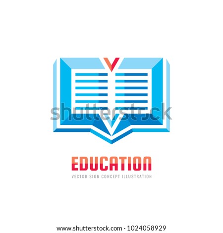 Library book - vector business logo template. Education sign concept illustration. Design element. 