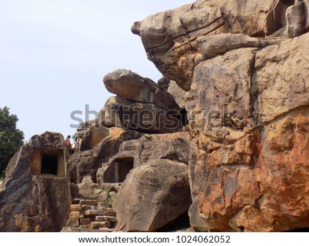 Pictures of caves in Udayagiri or Udoygiri or Udaygiri