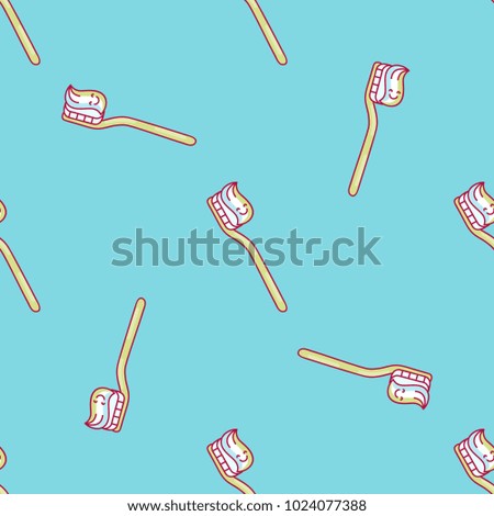 Cute doodling vector pattern with toothbrushes. The pattern is perfect for textile design, corporate identity design and so on