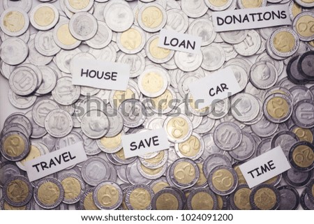 save money for travel,house,car,bank loan,charity,tax,insurance