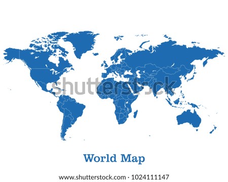 Vector flat world map illustration