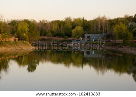Lake in the arboretum, Shymkent