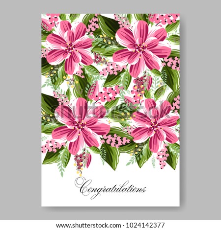 Spring floral anemone vector collection clip art for wedding invitation baby shower, bridal invitation template