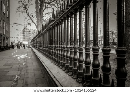 the photo iron fence around St Pauls, London, UK