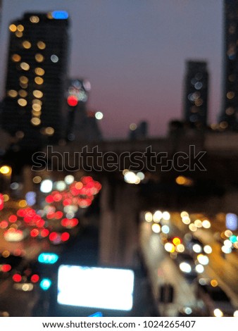 Blured nightlight city background with bokeh