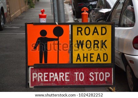 Construction warning signs symbol.