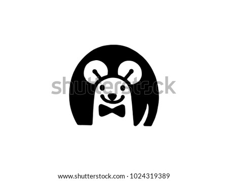 Rat logo black isolate on white background. Rat vector template concept illustration. Royalty-Free Stock Photo #1024319389