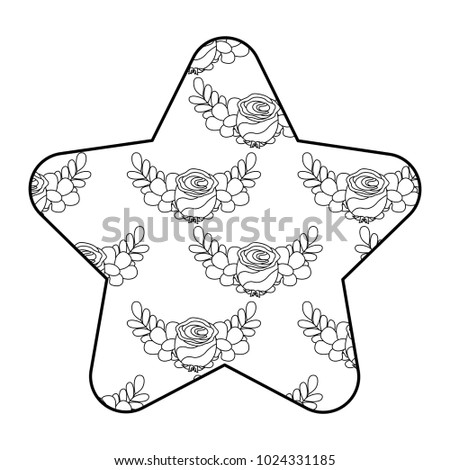 cute star pattern delicate seamless flower leaves