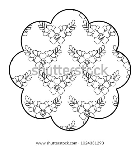 label floral pattern delicate seamless flower leaves
