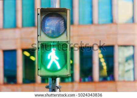 Traffic light pedestrian. Toned.