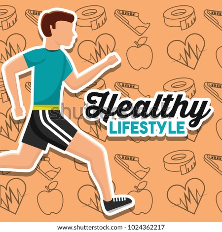 healthy lifestyle card man runner sport