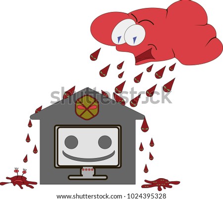 clip art on the topic of computer virus defender, vector