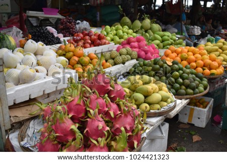 Traditional food market in Hoi An in Vietnam, Asia Royalty-Free Stock Photo #1024421323