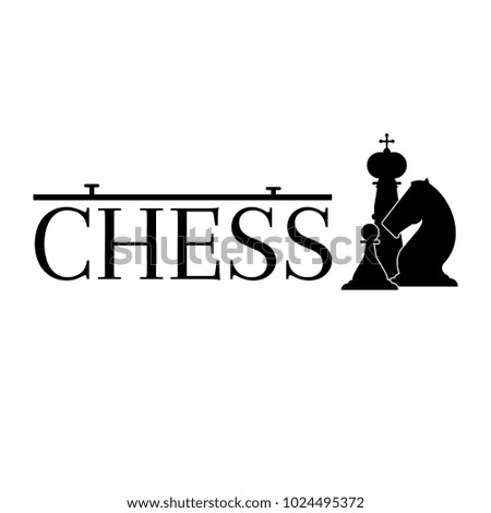 Chess game logotype illustration. King, knight and pawn figures