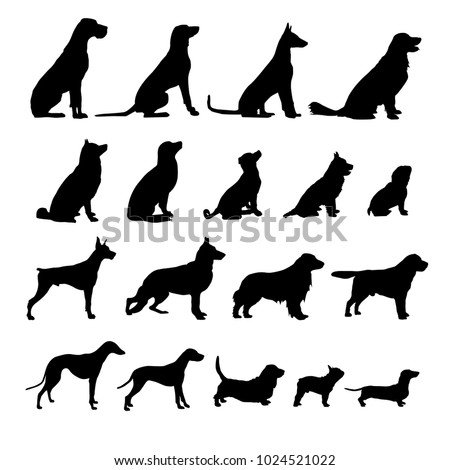 set of black dogs icon
