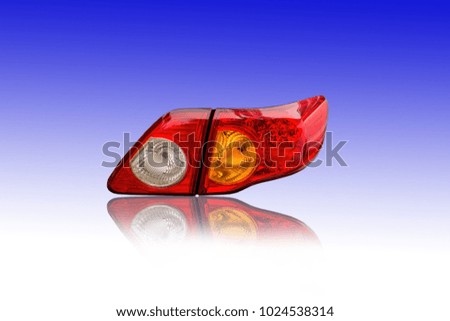 Car tail lights isolated from white background cipping path