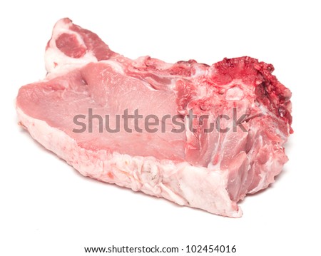 fresh pork meat isolated on white background