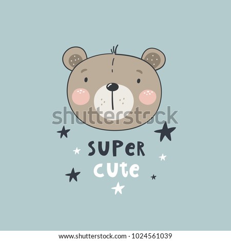 Cute Baby Shower card with hand drawn bear