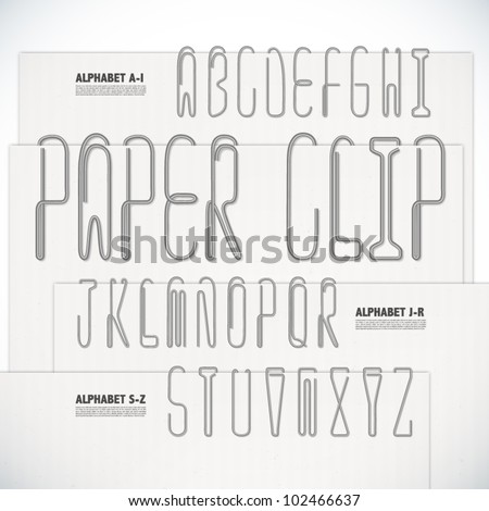 Vector Alphabet Shaped Paper Clip