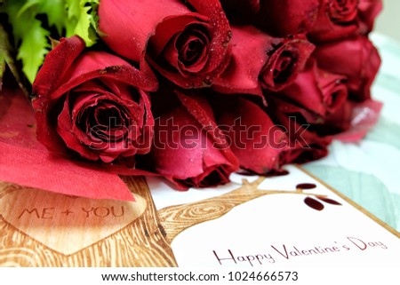 Happy Valentine's Day card with Pretty red roses