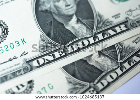 The one dollars isolated on white backround